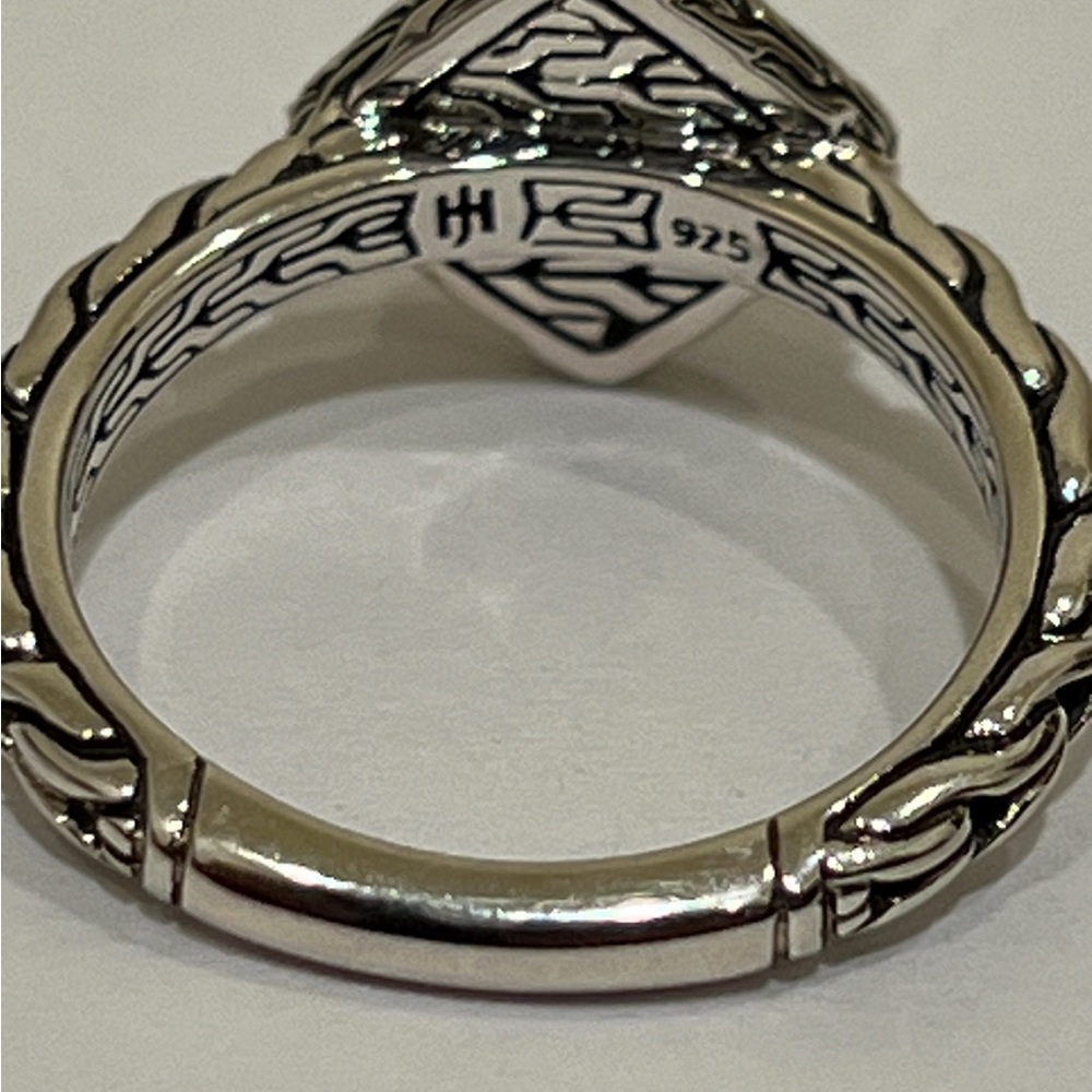 John Hardy Sterling Silver Classic Chain Hammered Ring Size 7 - Picture 7 of 7